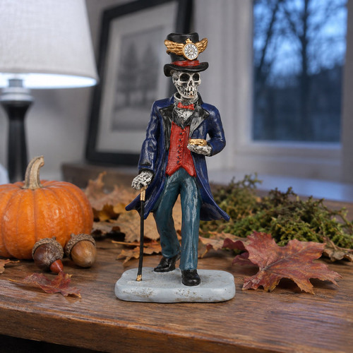 Lemax Spooky Town Time Traveler Figurine – collectible Halloween village piece displayed in a cosy home