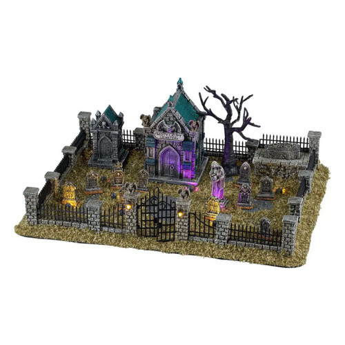 Lemax Spooky Town Misty Crypt Graveyard | Lighted Table Accent