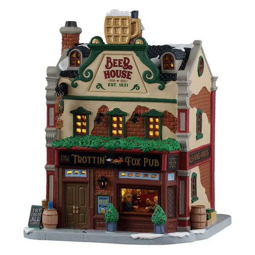 Lemax Trottin’ Fox Pub | Lighted Porcelain Building