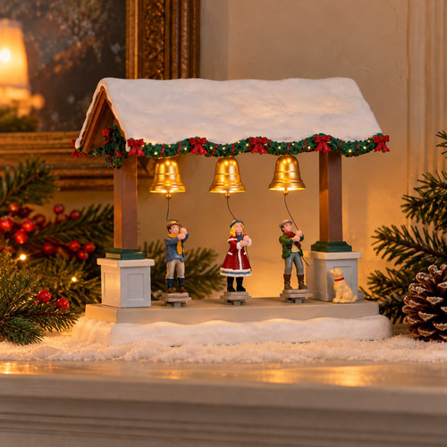 Lemax Caddington Christmas Bells Are Ringing – collectible Christmas village piece displayed in a cosy home