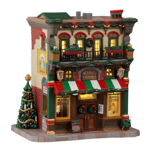 Lemax Marios Pizzeria and Bistro | Lighted Porcelain Building