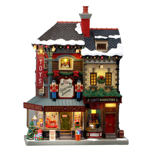Lemax The Christmas Shoppe Facade | Lighted Resin Building