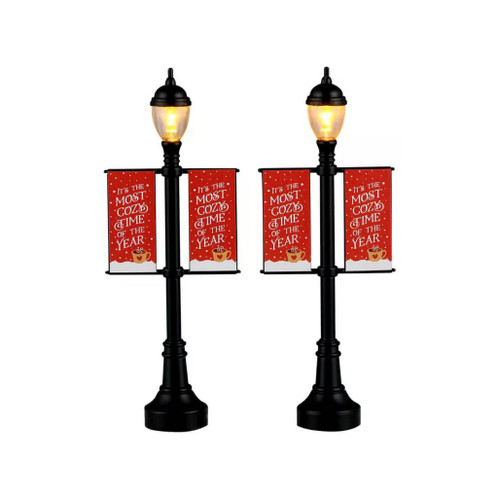 Lemax Caddington Lamp Post Banners | Lighted, Set of 2