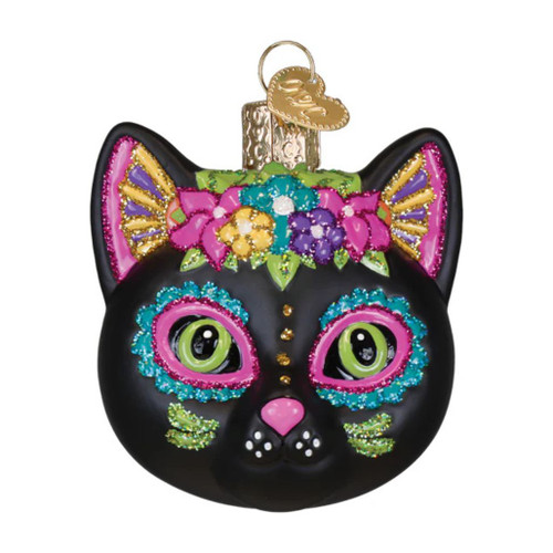 Old World Christmas Día de los Muertos Cat Ornament | Glass