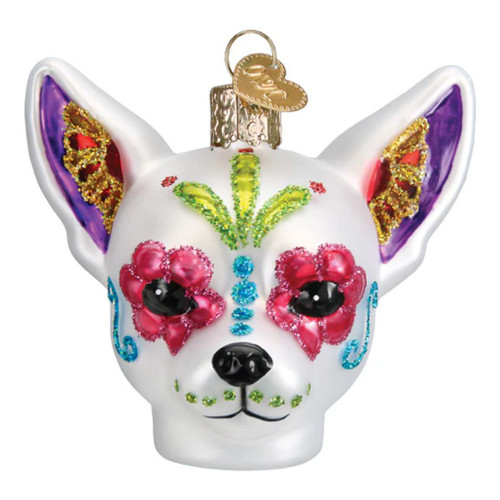 Old World Christmas Dia De Los Muertos Dog Ornament | Blown Glass