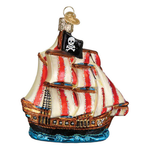 Old World Christmas Pirate Ship Ornament | Mouth-Blown Glass