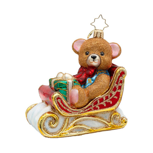 Christopher Radko Beary Merry Sleigh Ornament | 4.25in