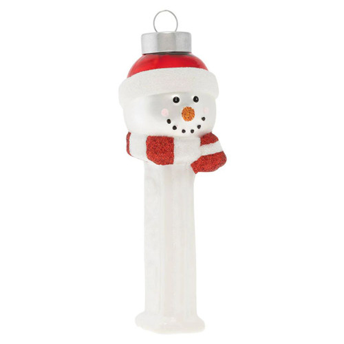 Kat & Annie Snowman PEZ Glass Ornament | 5.63"