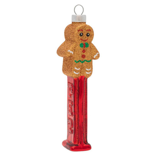 Kat & Annie Gingerbread Man PEZ Glass Ornament | 5.91"