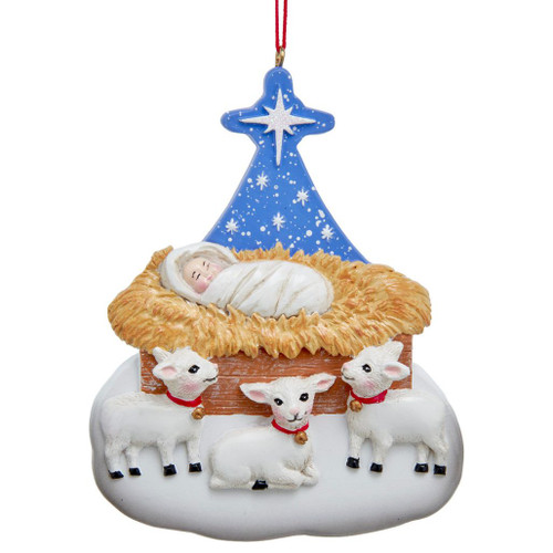 Kurt Adler Nativity Sheep Family of 3 Ornament