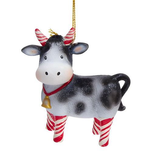 Cow Christmas ornament with red and white candy cane accents
Resin farm animal ornament for a festive Christmas tree
Kurt Adler cow candy cane ornament in multicolor holiday style
