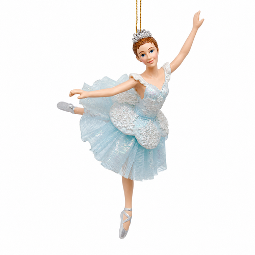 Ballet Snow Queen ornament with shimmering winter details
Kurt Adler Snow Queen Christmas ornament in multicolor finish
6.25-inch resin and fabric mâché Nutcracker ballet ornament
