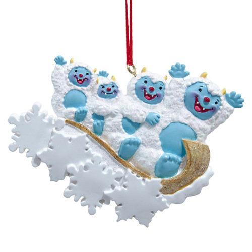 Kurt Adler Yeti Family of 4 Personalized Ornament