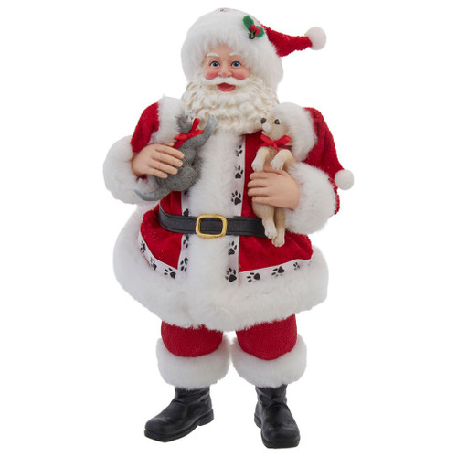 Kurt Adler Fabriche Santa Figurines | Fabric & Resin Collectibles
