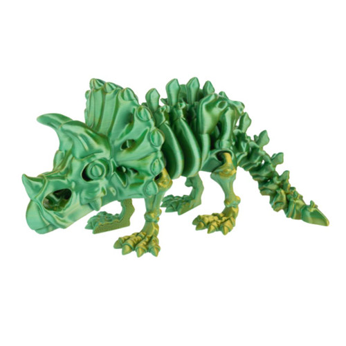 Green shimmer triceratops plastic figurine with horns and frill.
10.5 inch dinosaur figure with shiny green finish and sculpted details.
Plastic green triceratops toy-style décor for dinosaur displays or gifts.