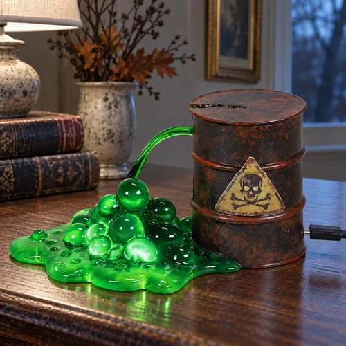 Department 56 Village Lit Bubbling Ooze Accessory – collectible Christmas village piece displayed in a cosy home
