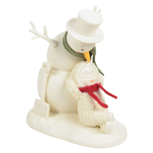 Snowbabies Building Snowman Is Exhausting figurine with a Snowbaby resting against a smiling snowman.
Handcrafted porcelain Snowbaby collectible featuring fabric scarves, snowman, and shovel on a snowy base.
Winter Snowbabies figurine with creamy bisque porcelain and hand-painted details.