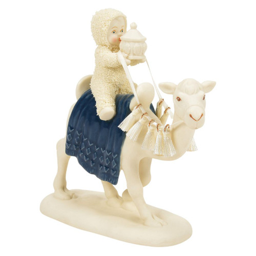 Snowbabies The Wise Camel figurine featuring a Snowbaby riding a nativity camel with a blue blanket.
Hand-crafted creamy bisque porcelain figurine with hand-painted details, tassel accents, and decorative gift.
Christmas Nativity figurine with ivory porcelain finish and elegant blue and white seasonal accents.