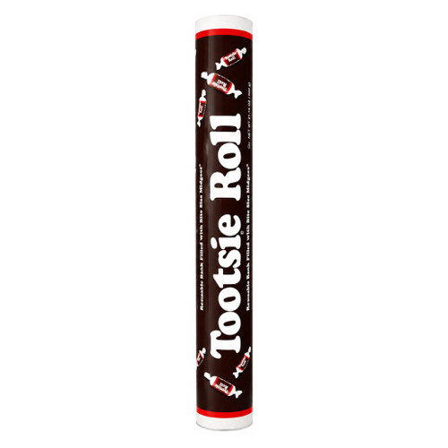 24-inch Mega Candy Tube filled with individually wrapped Tootsie Rolls.
Tall reusable Tootsie Roll candy tube with classic brown and red branding.
Oversized 20.25 oz Tootsie Roll candy tube that doubles as a reusable coin bank.