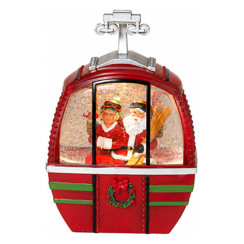 Lighted Mr. & Mrs. Claus Gondola Spinning Water Globe