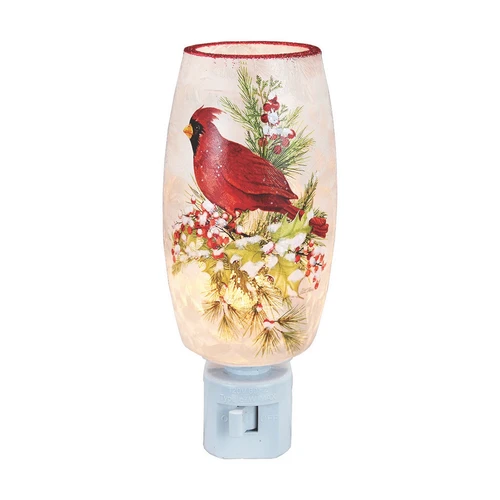 Stony Creek Cardinal LED Night Light with Red Rim