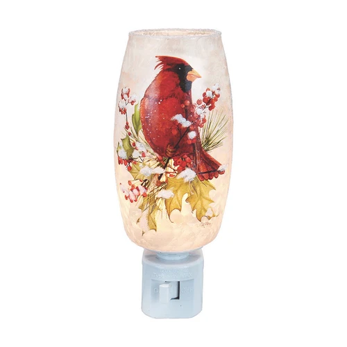 Stony Creek Cardinal LED Night Light with White Rim