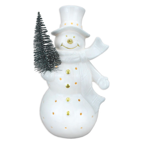 Stony Creek LED Lighted Snowman Lamp | The Christmas Loft