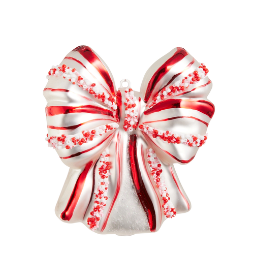 Peppermint Bow Ornament | The Christmas Loft