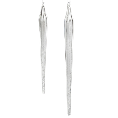 Set of 2 Glitter Icicle Ornaments | The Christmas Loft