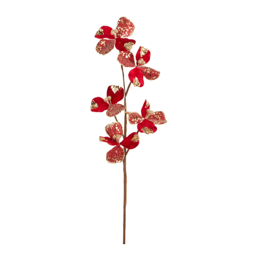 Red Velvet Floral Spray | The Christmas Loft