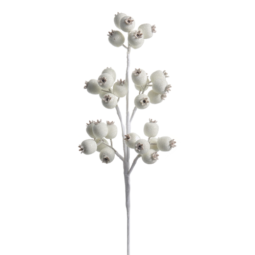 Iced White Berry Pod Spray | The Christmas Loft