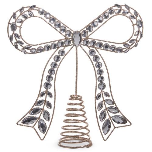 Clear Jeweled Bow Tree Topper | The Christmas Loft