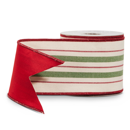 Yuletide Stripes Wired Ribbon | The Christmas Loft