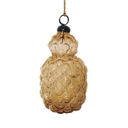 Amber Textured Glass Christmas Ornament