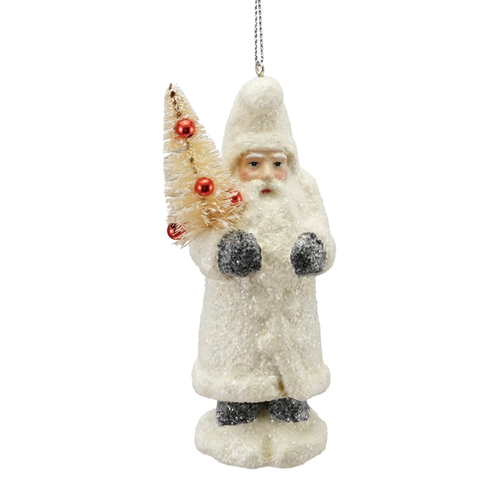 Vintage Belsnickel Ornament with Bottle Brush Tree