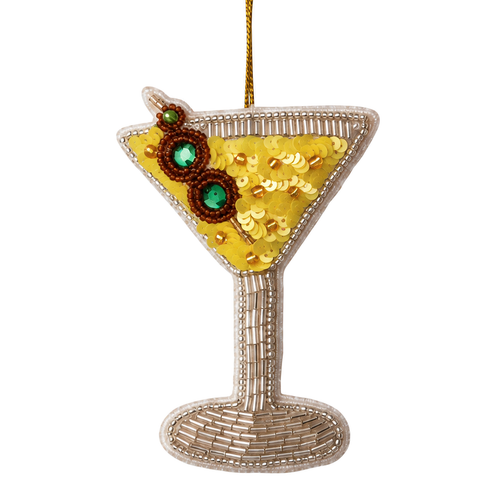 Sequined Martini Cocktail Ornament