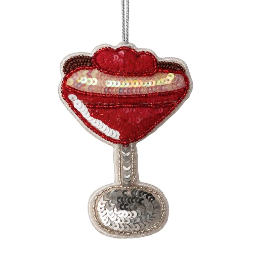 Sequined Cosmopolitan Cocktail Ornament