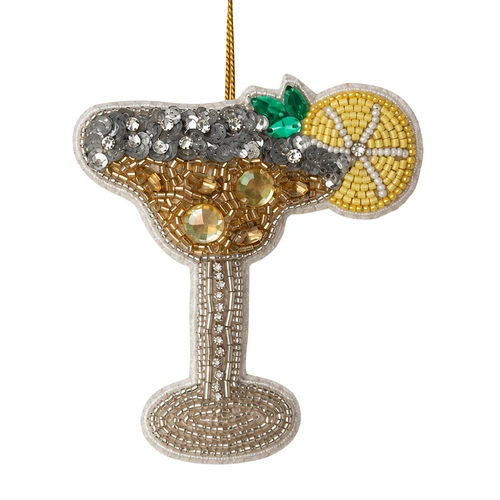 Sequined Margarita Cocktail Ornament
