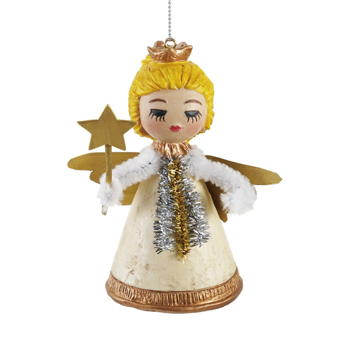 Vintage Angel with Gold Wings & Star Wand Ornament