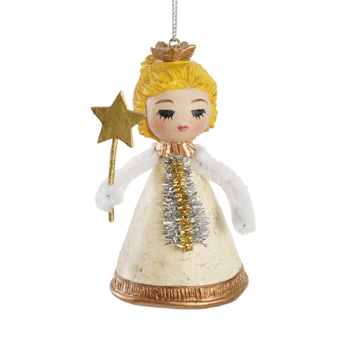 Vintage Angel with Star Wand Ornament - No Wings