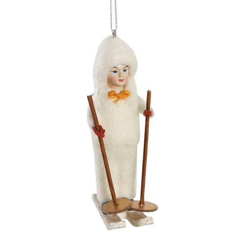 Vintage Child Skiing Christmas Ornament