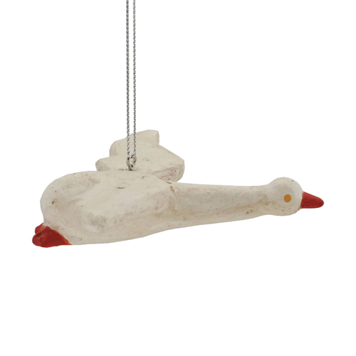 Vintage Flying Paper Mache Goose Ornament