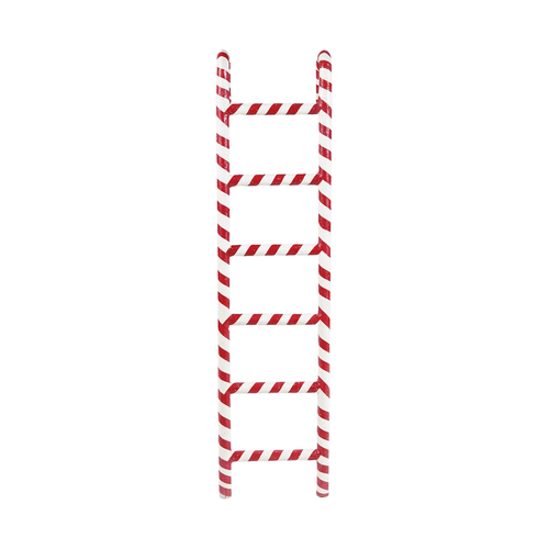 Red & White Candy Stripe Decorative Ladder