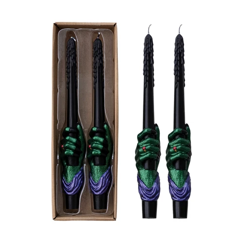 Witch Hand Halloween Taper Candles, Set of 2