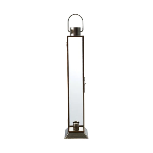 Gold Metal & Glass Lantern Taper Holder