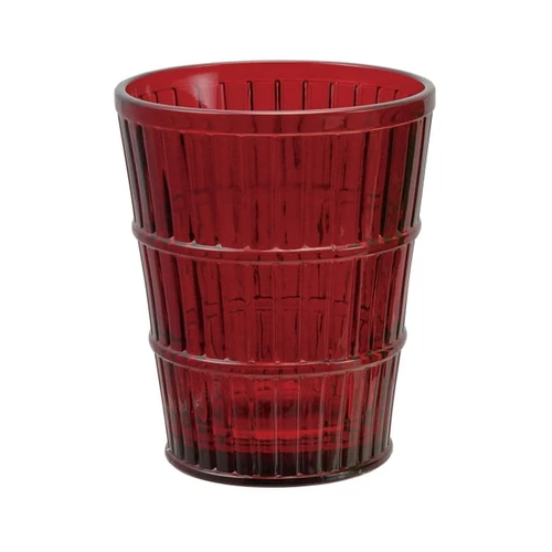 Red 8 oz Pressed Glass Tumbler & Votive Holder