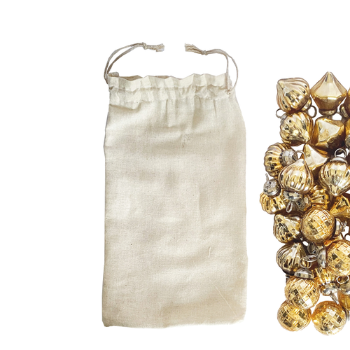 Gold Mercury Glass Mini Ornaments in Bag - Set of 36