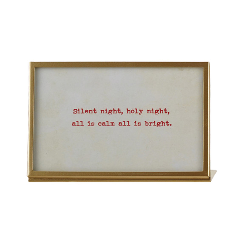 Silent Night Gold Metal & Glass Easel Frame