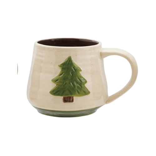 Christmas Tree 14 oz Hand-Painted Stoneware Mug
