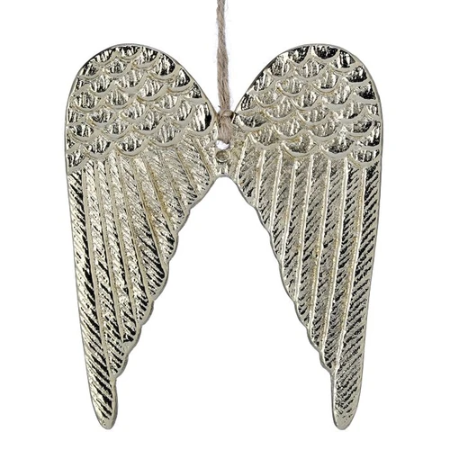 Gold Aluminum Angel Wings Christmas Ornament